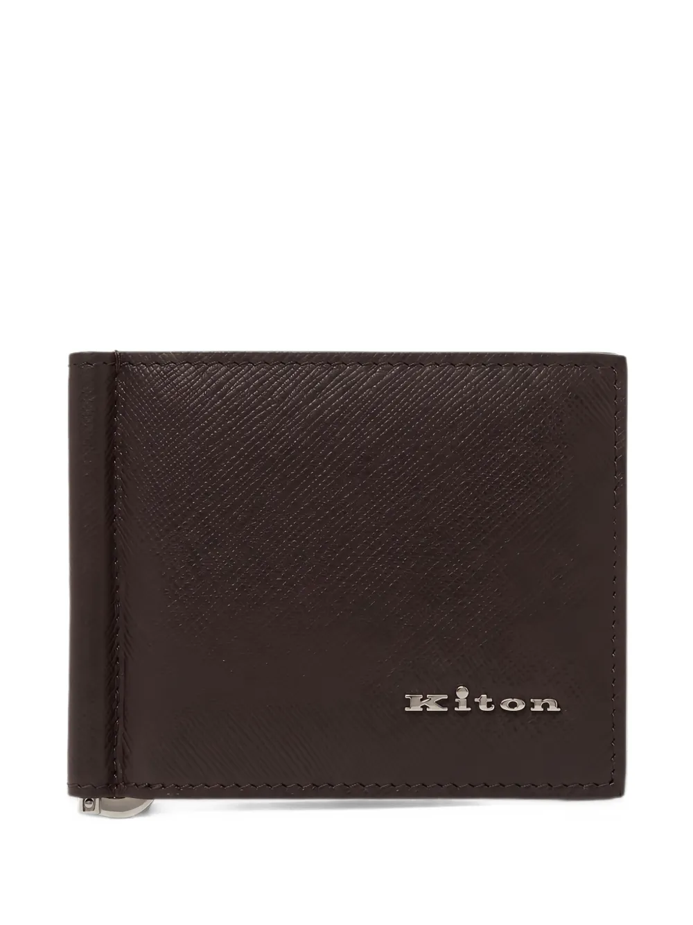 Kiton logo-plaque money-clip wallet - Marrone