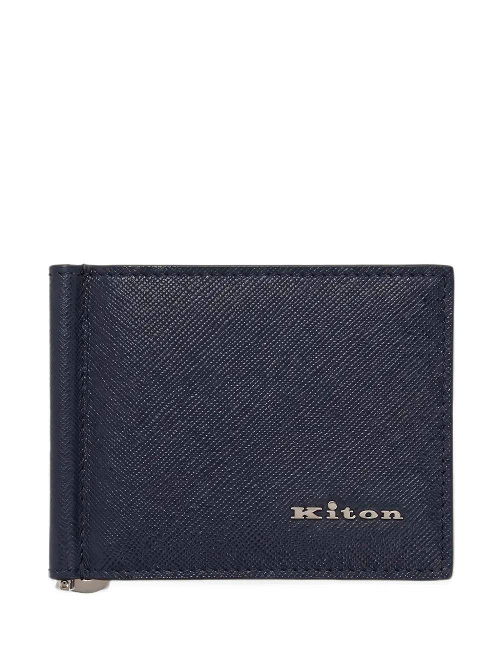 Kiton logo-plaque bifold wallet - Blu
