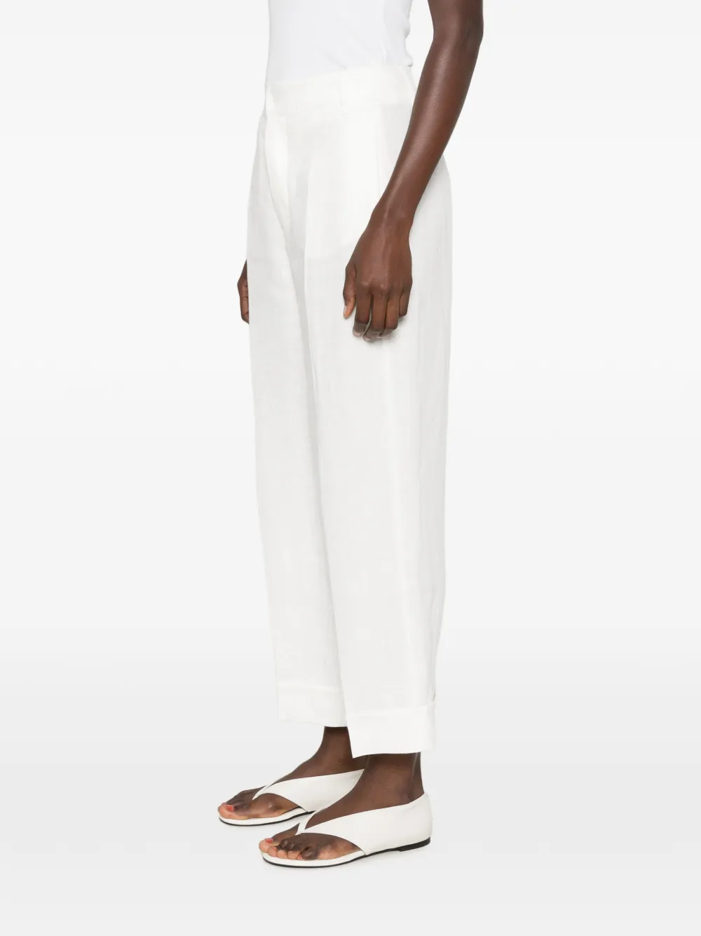 'S Max Mara Geplooide broek met omgeslagen pijpen Wit