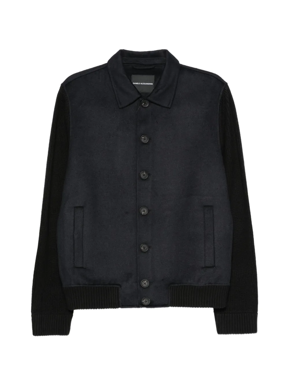 Daniele Alessandrini panelled knit-sleeve jacket - Blu