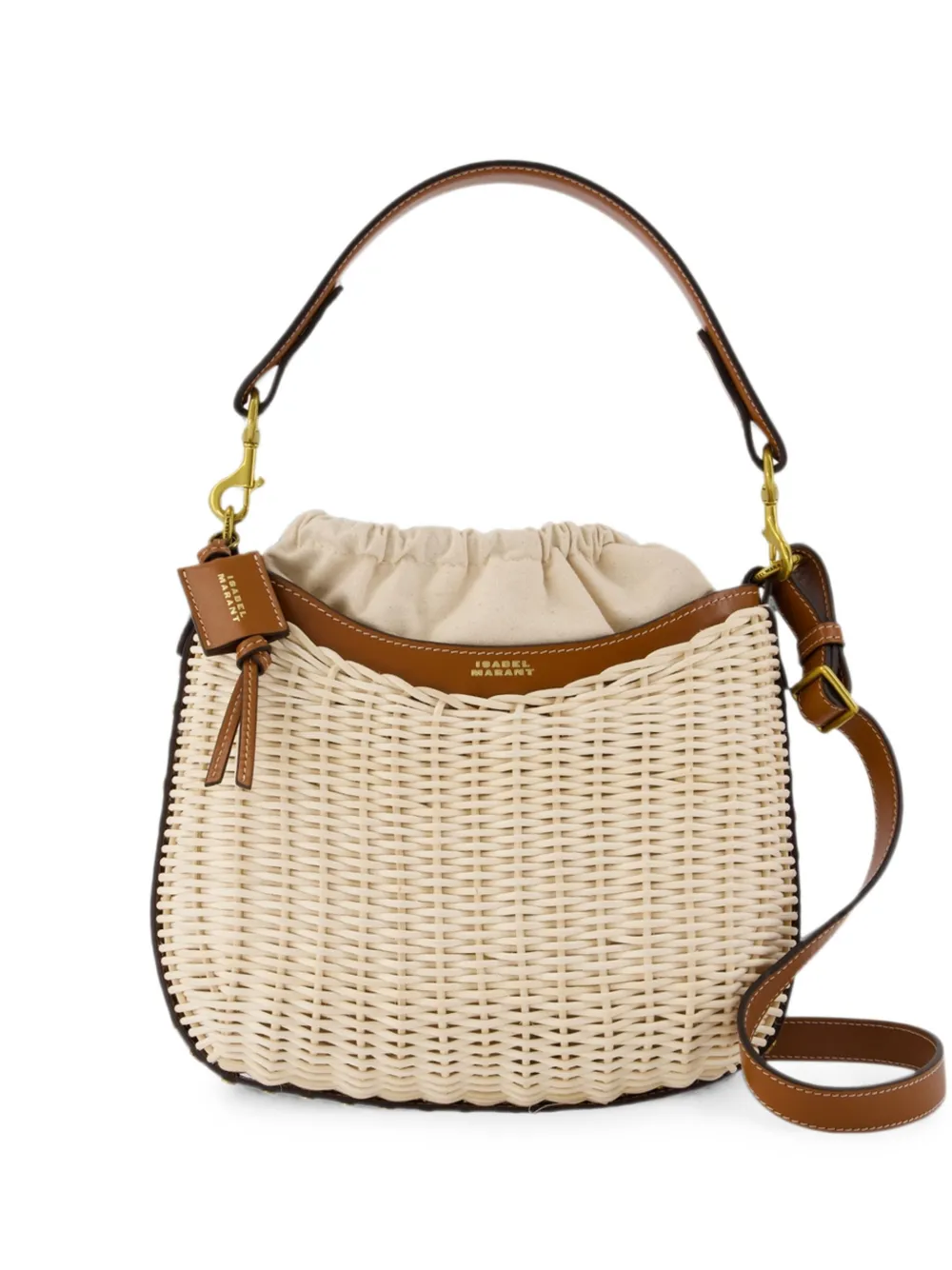 ISABEL MARANT Oskan Moon woven shoulder bag - Toni neutri