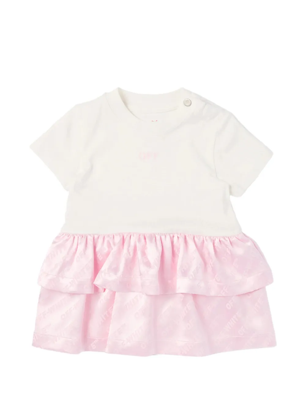 Off-White Kids jacquard-logo tiered dress