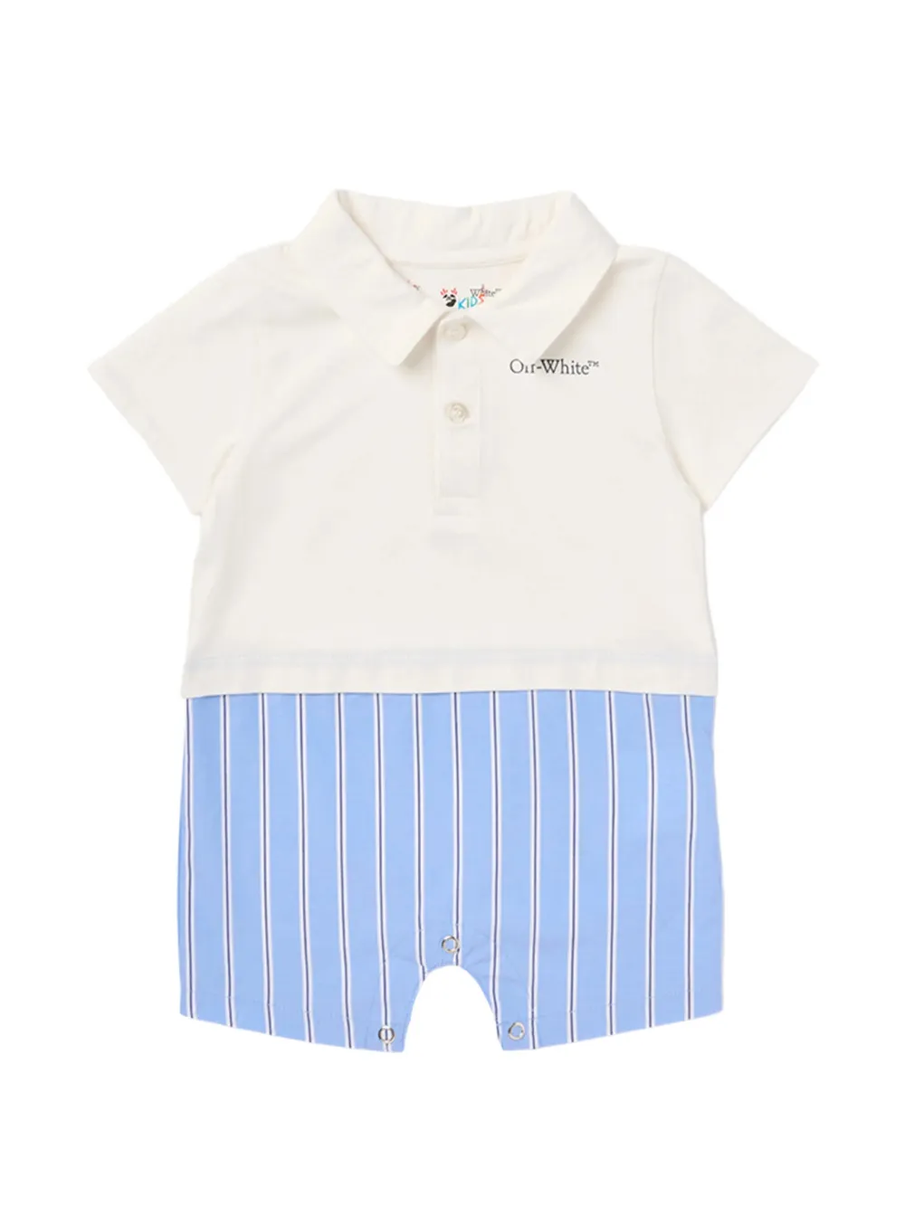 Off-White Kids Bookish Mix striped romper - Neutrals