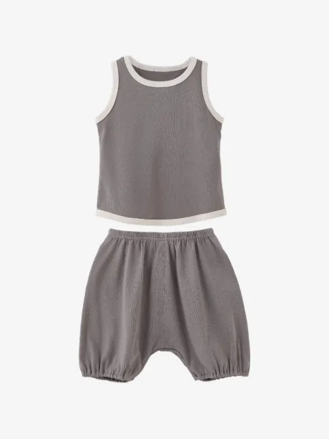 andBlue set de shorts y top con ribete en contraste