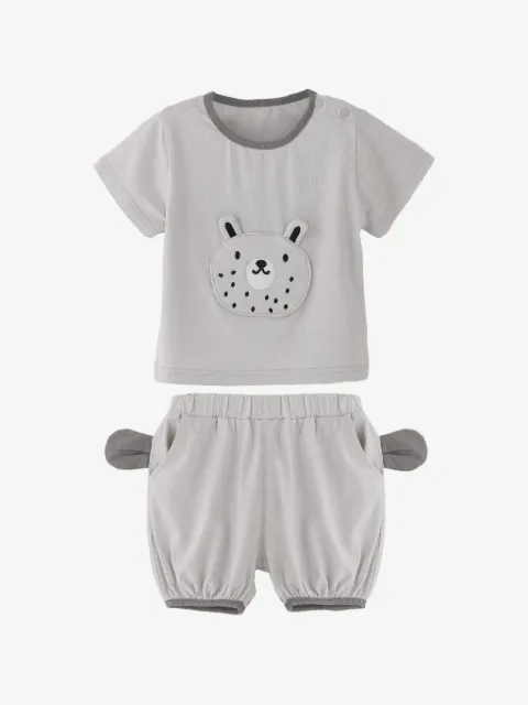 BANBLU bear-patch shorts set (set of two)