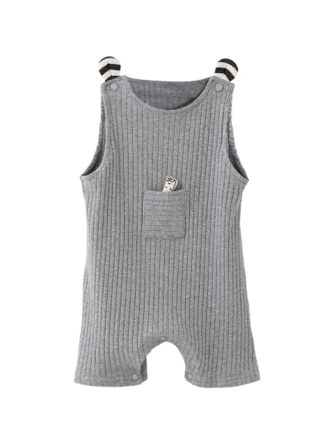 BANBLU ribbed-knit pocket romper