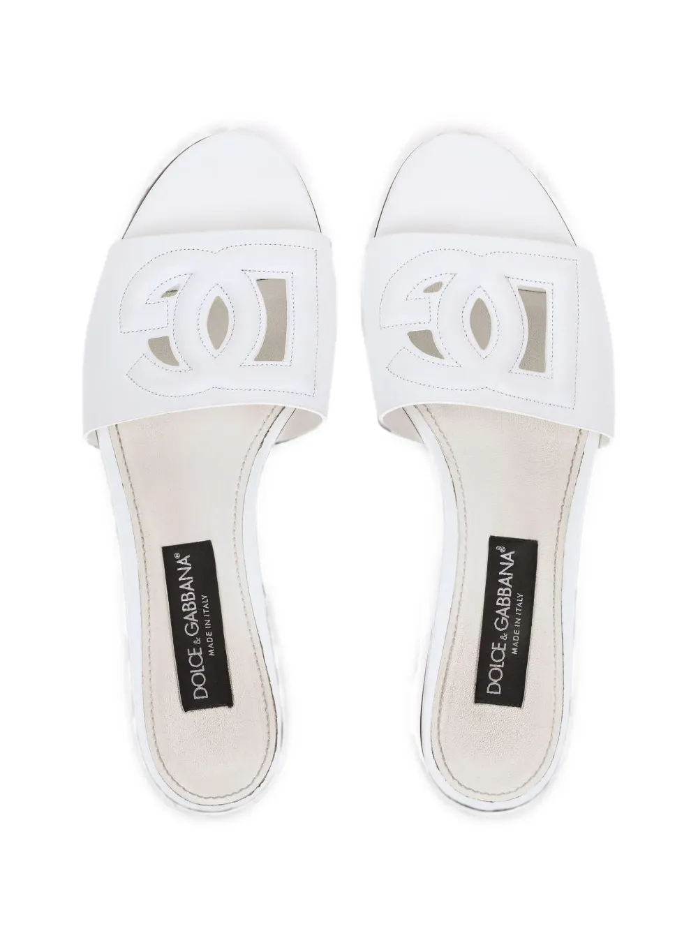 Dolce & Gabbana logo-cutout sandals Wit