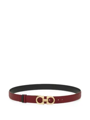 Ferragamo リバーシブル ガンチーニ レザーベルト | レッド | FARFETCH JP