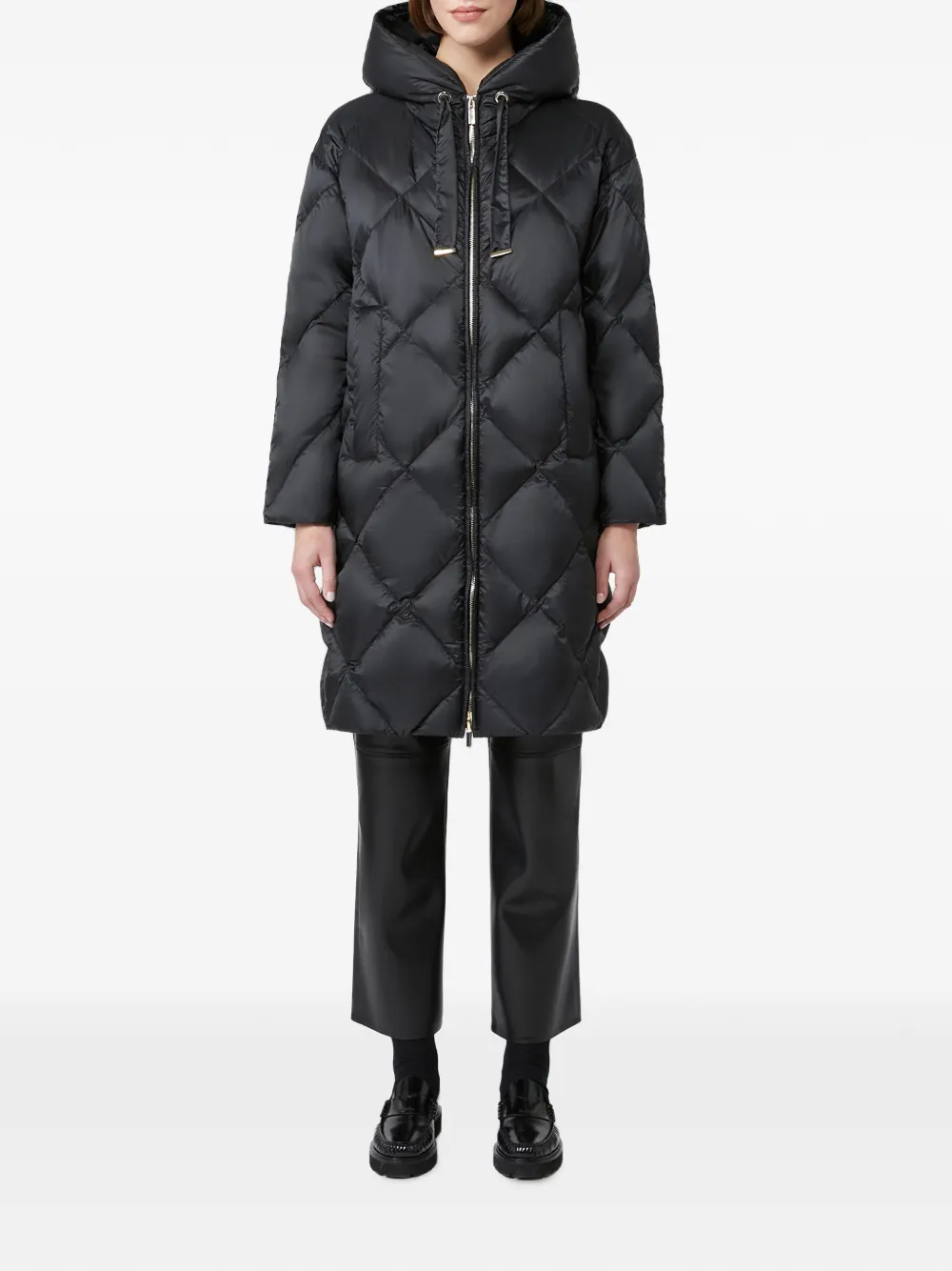 Max Mara The Cube gewatteerde jas met diamant Zwart