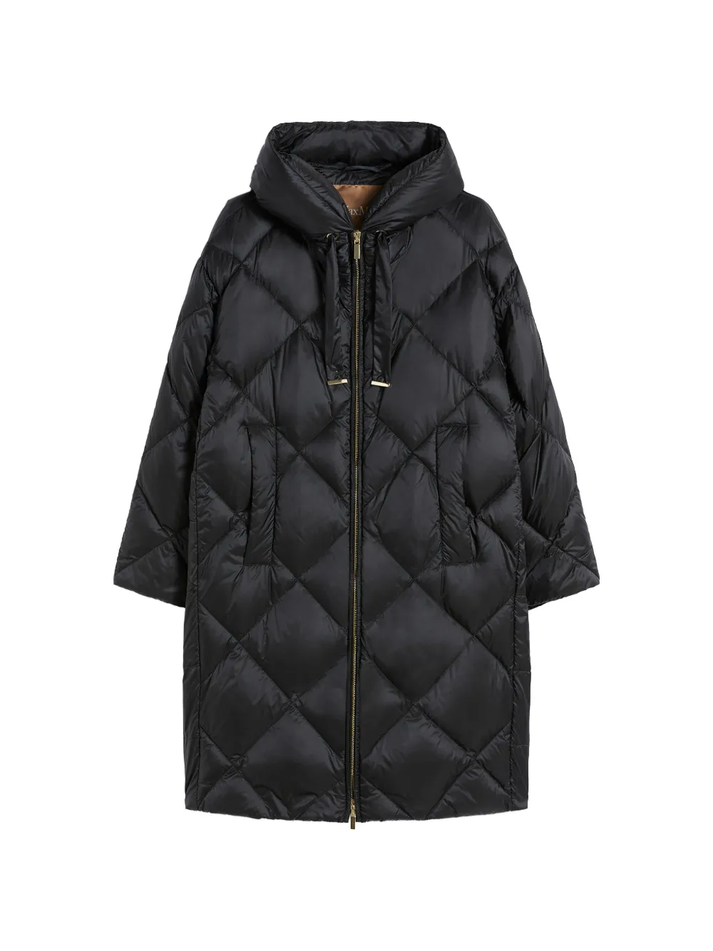 Max Mara Cappotto trapuntato con cappuccio - Nero