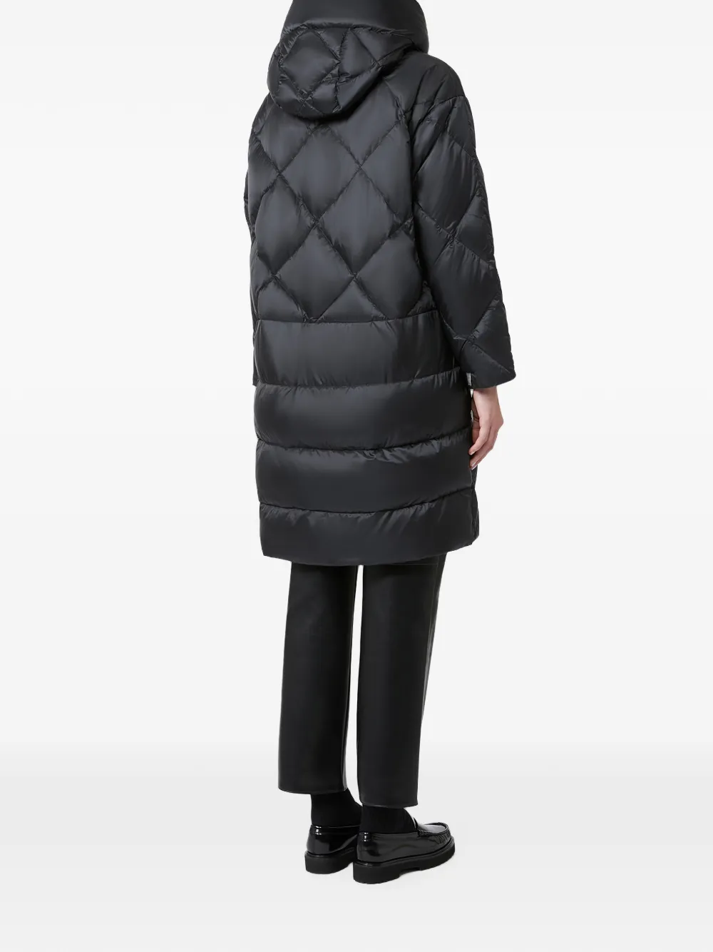 Max Mara The Cube gewatteerde jas met diamant Zwart