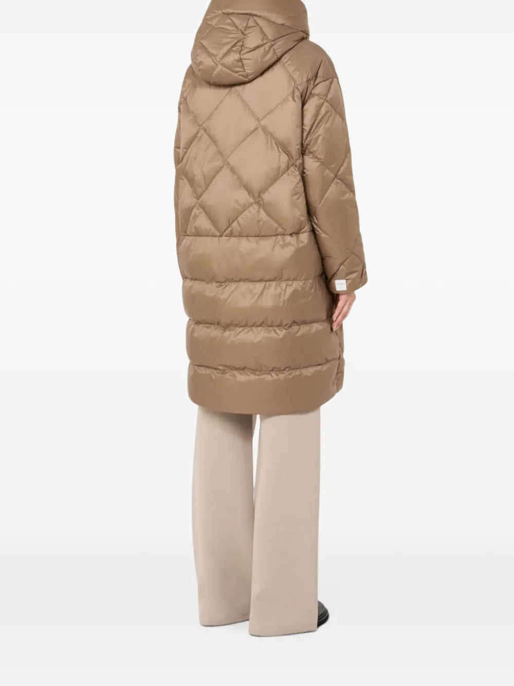Max Mara diamond-quilted hooded coat Bruin