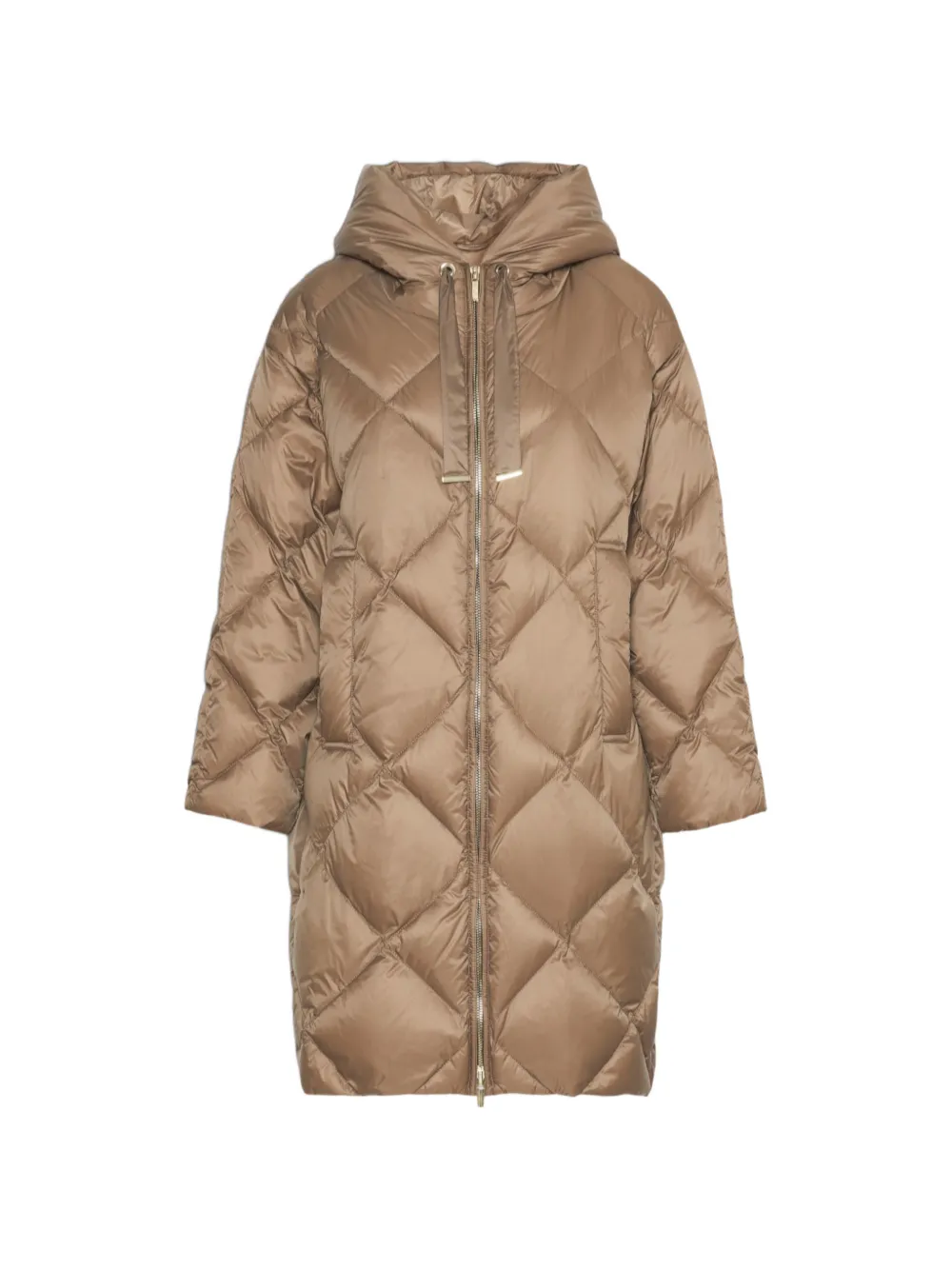 Max Mara Cappotto trapuntato con cappuccio - Marrone