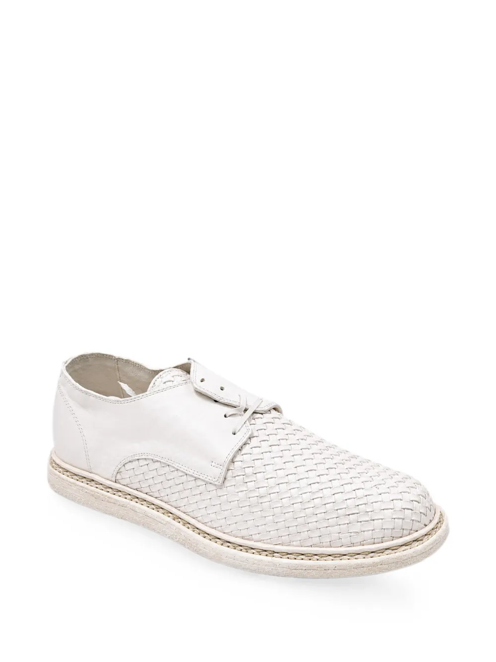 Guidi woven leather derby shoes Wit