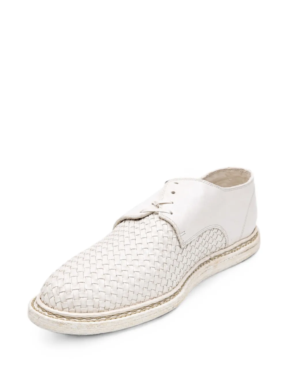 Guidi woven leather derby shoes Wit