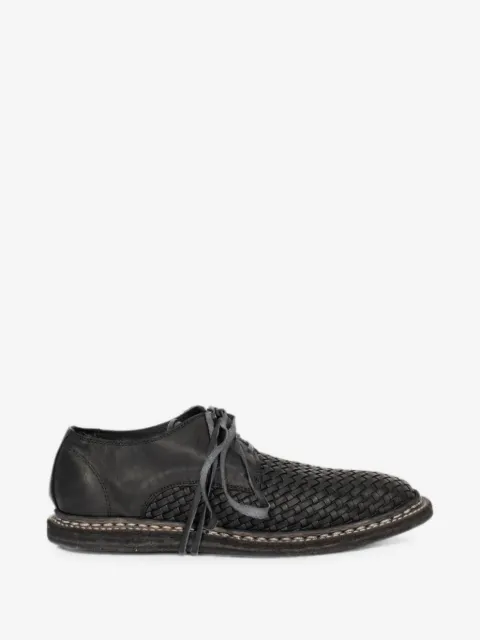 Guidi woven leather derby shoes