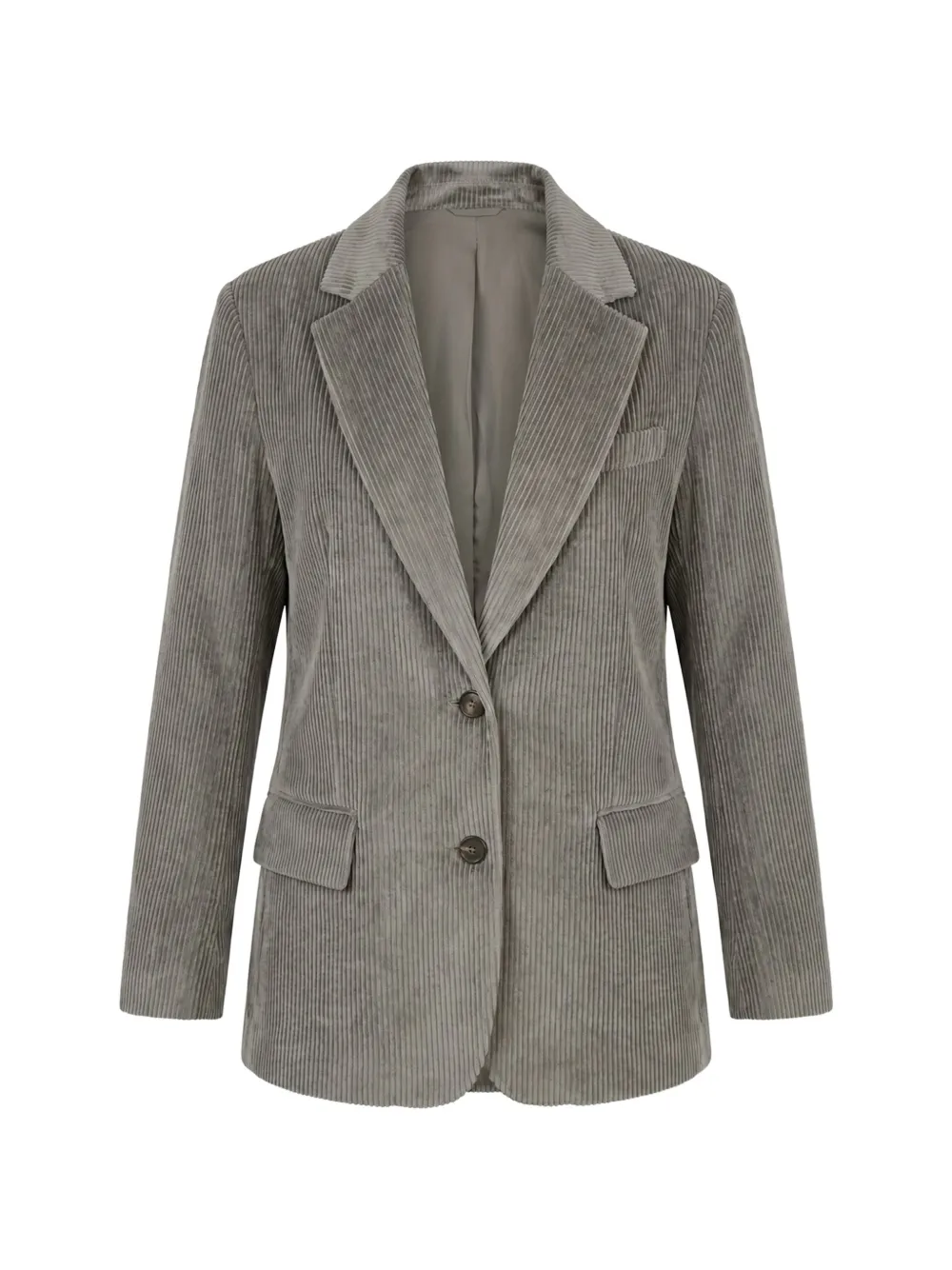 Brunello Cucinelli corduroy single-breasted blazer - Grigio
