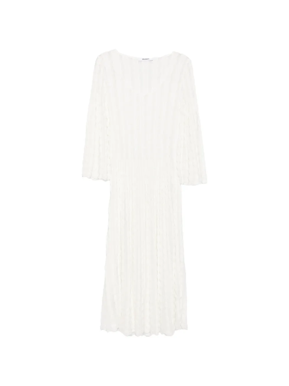 Antonino Valenti Nocciola wavy-knit long-sleeve midi dress - Bianco