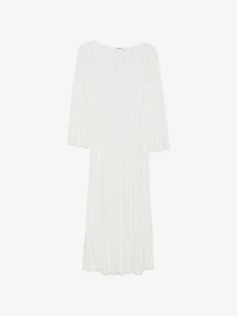 Antonino Valenti Nocciola wavy-knit long-sleeve midi dress