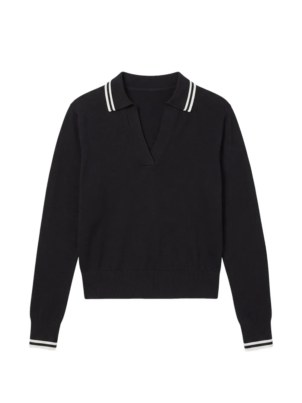 Splits59 Taylor stripe-trim V-neck sweater - Nero