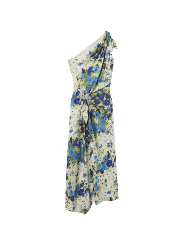 A.L.C. Elliana Floral-print One-shoulder Maxi Dress in Neutrals