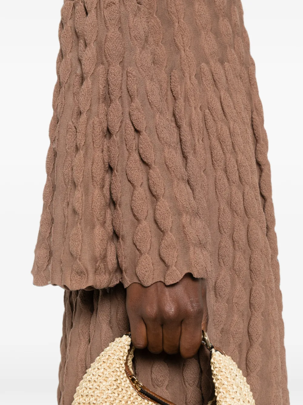 Antonino Valenti Mini-jurk met klokmouwen en textuur Bruin