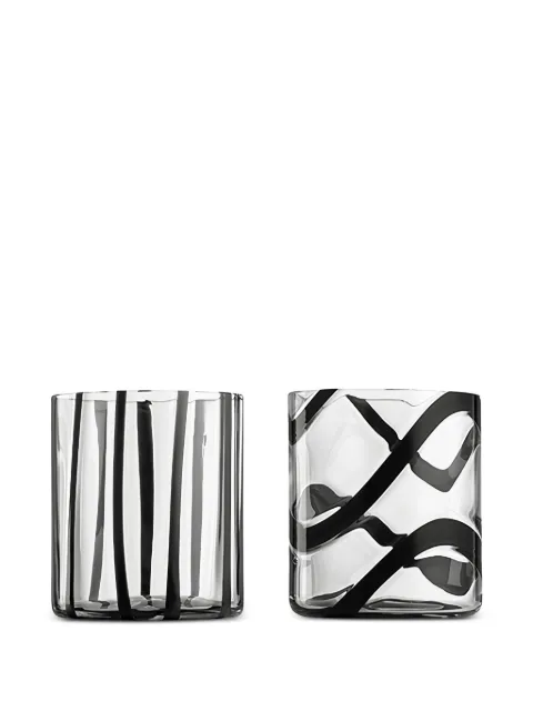 NasonMoretti Cyrcus striped glasses (two-person setting)