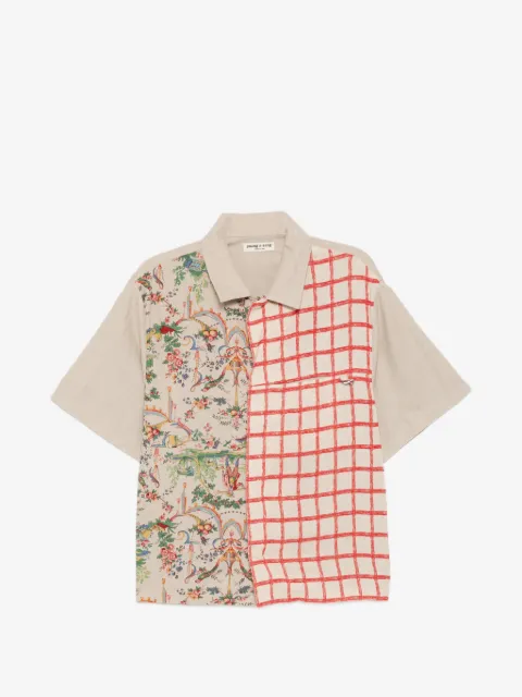 YOUNG N SANG camisa con diseño patchwork y estampado floral
