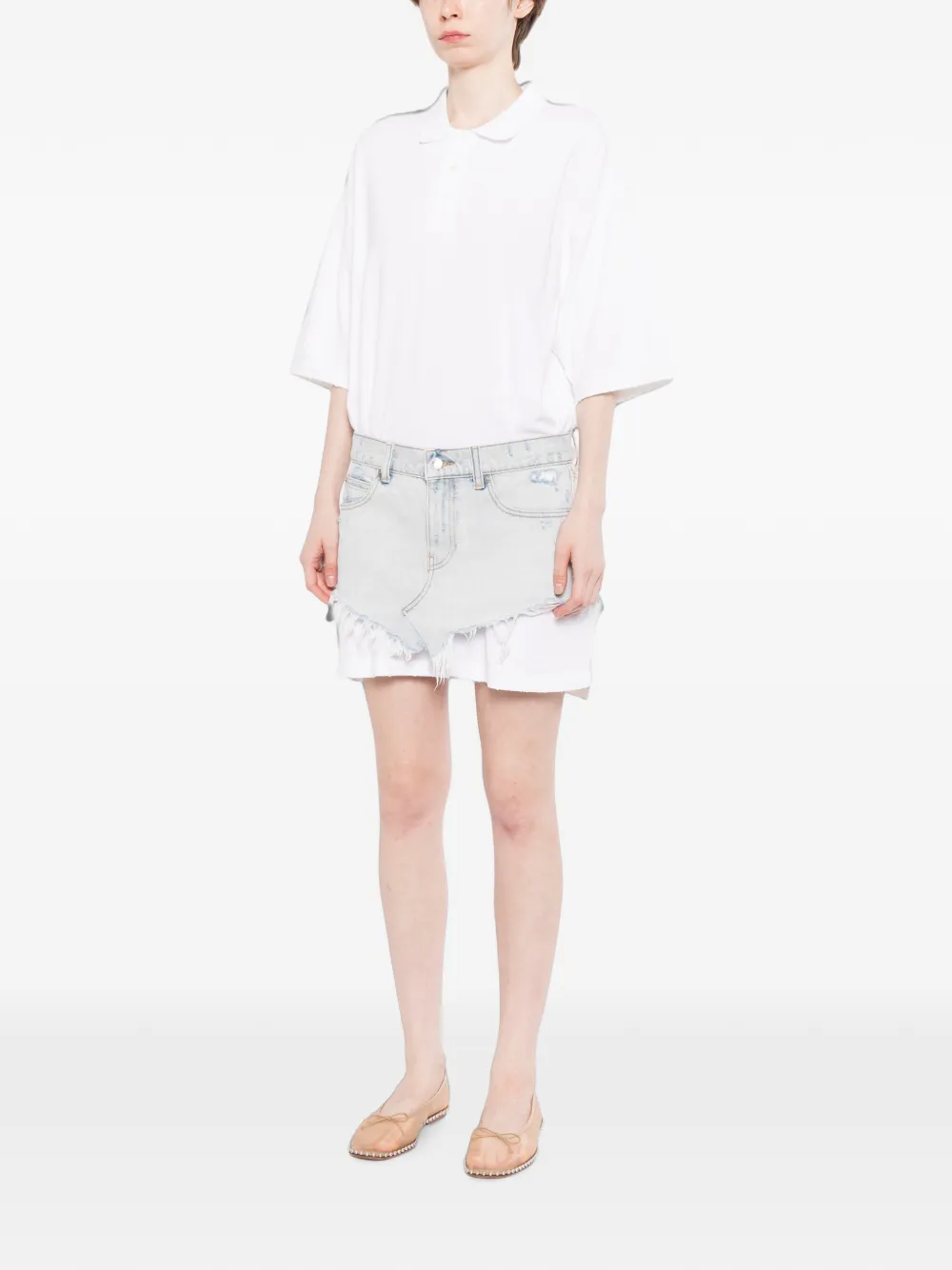 Alexander Wang Gelaagde denim jurk Wit