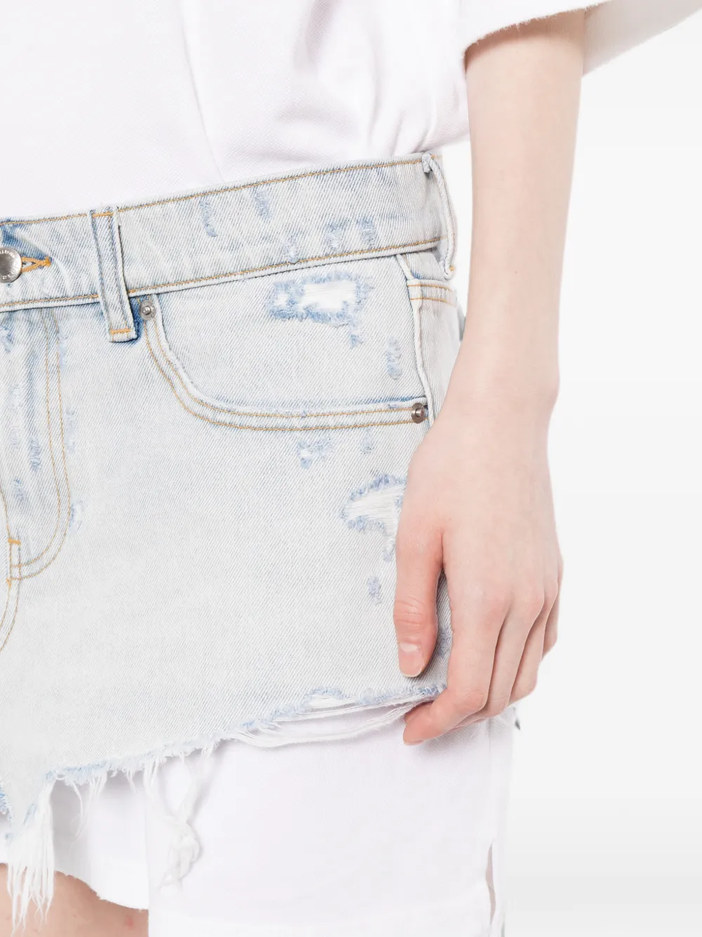 Alexander Wang Gelaagde denim jurk Wit
