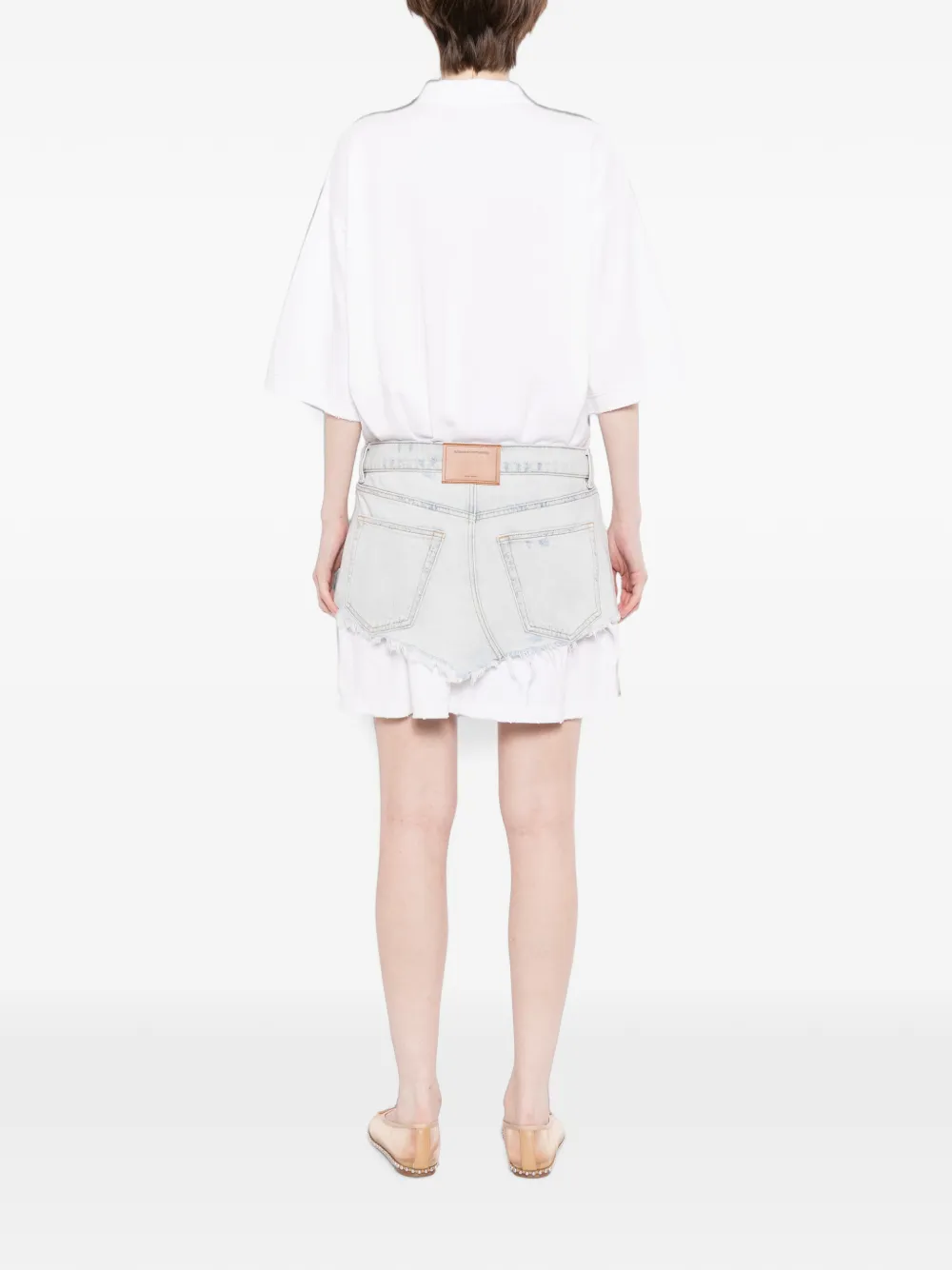 Alexander Wang Gelaagde denim jurk Wit