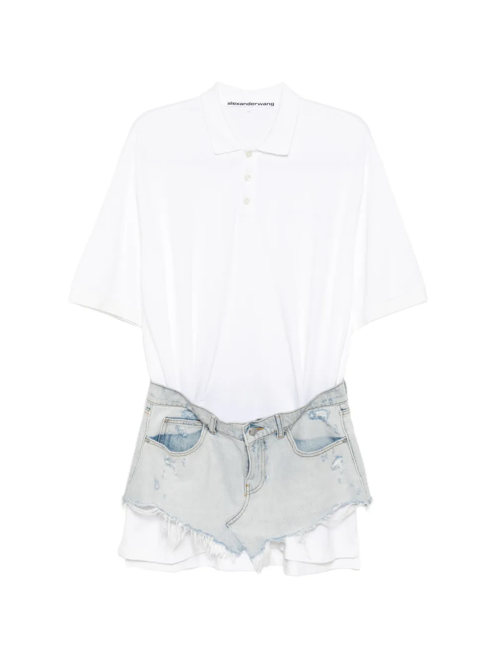 Alexander Wang layered denim-skirt dress