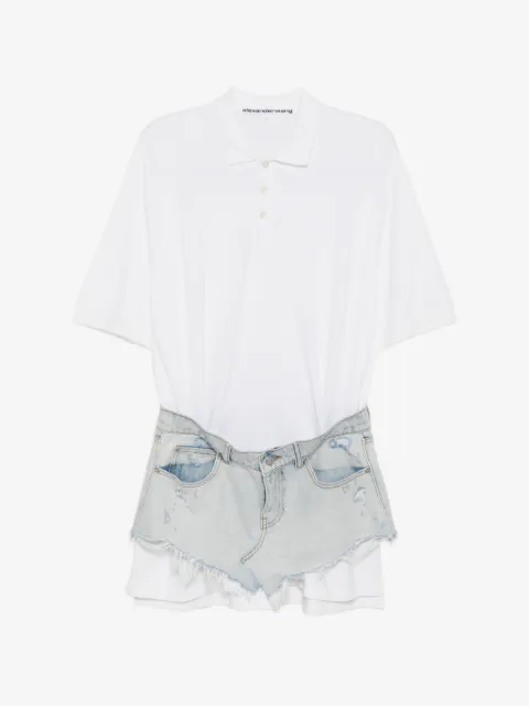 Alexander Wang vestido con falda vaquero a capas