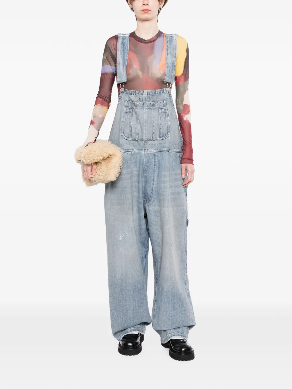 MM6 Maison Margiela Tuinbroek met vervaagd effect Blauw