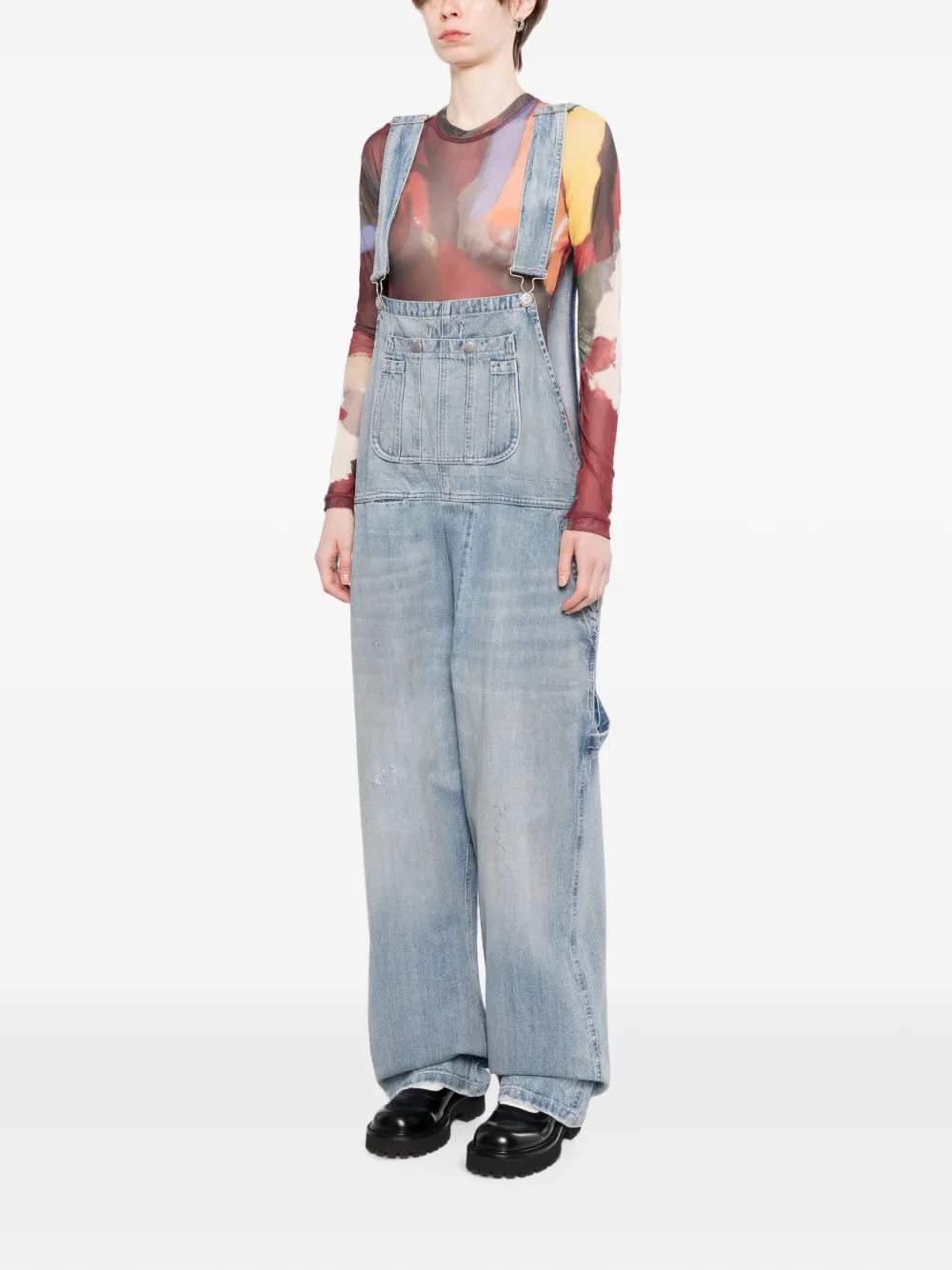 MM6 Maison Margiela Tuinbroek met vervaagd effect Blauw