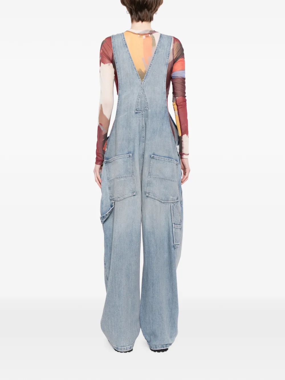 MM6 Maison Margiela Tuinbroek met vervaagd effect Blauw