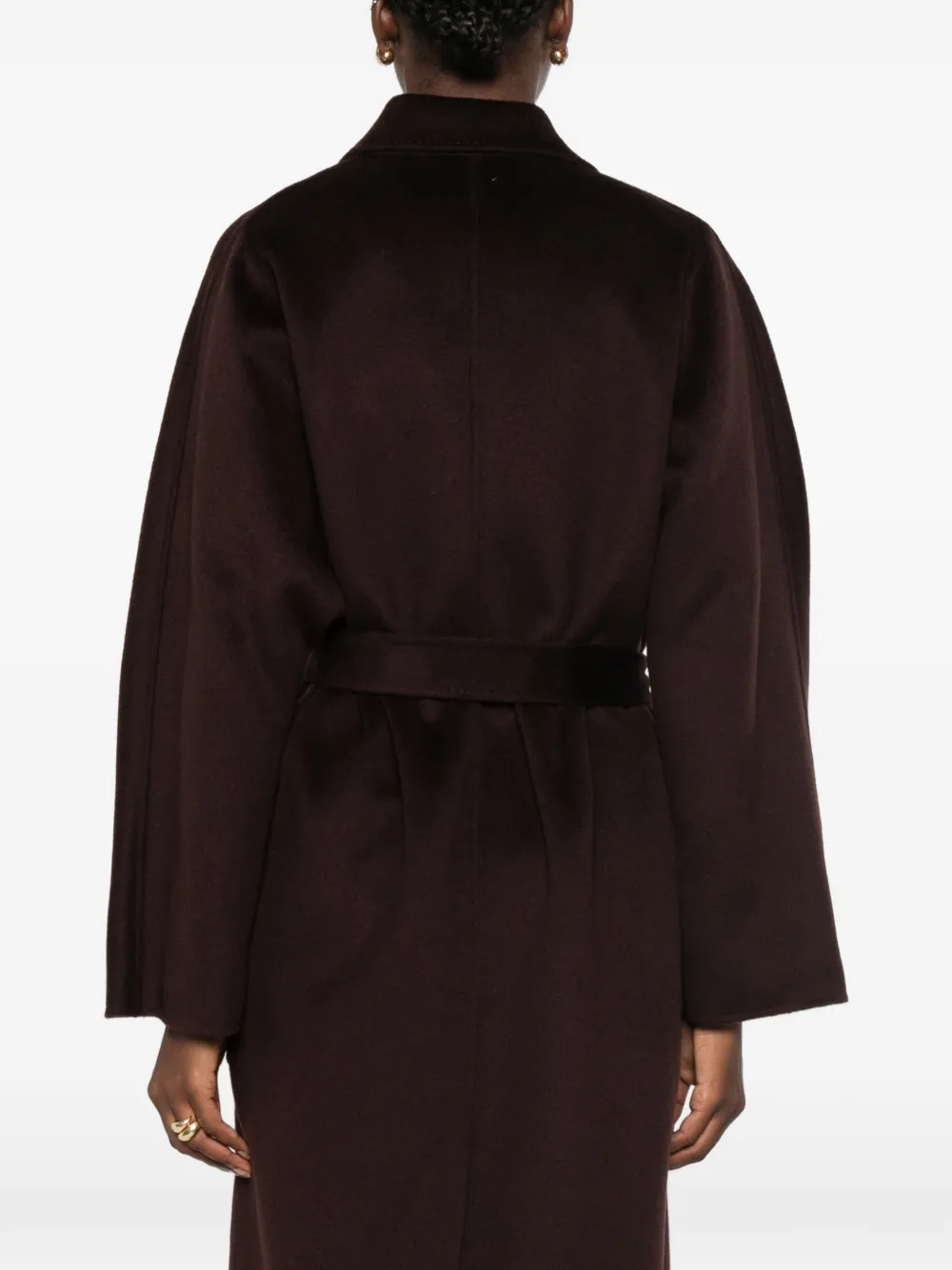 Elisabetta Franchi Jas met ceintuur en logoplakkaat Bruin