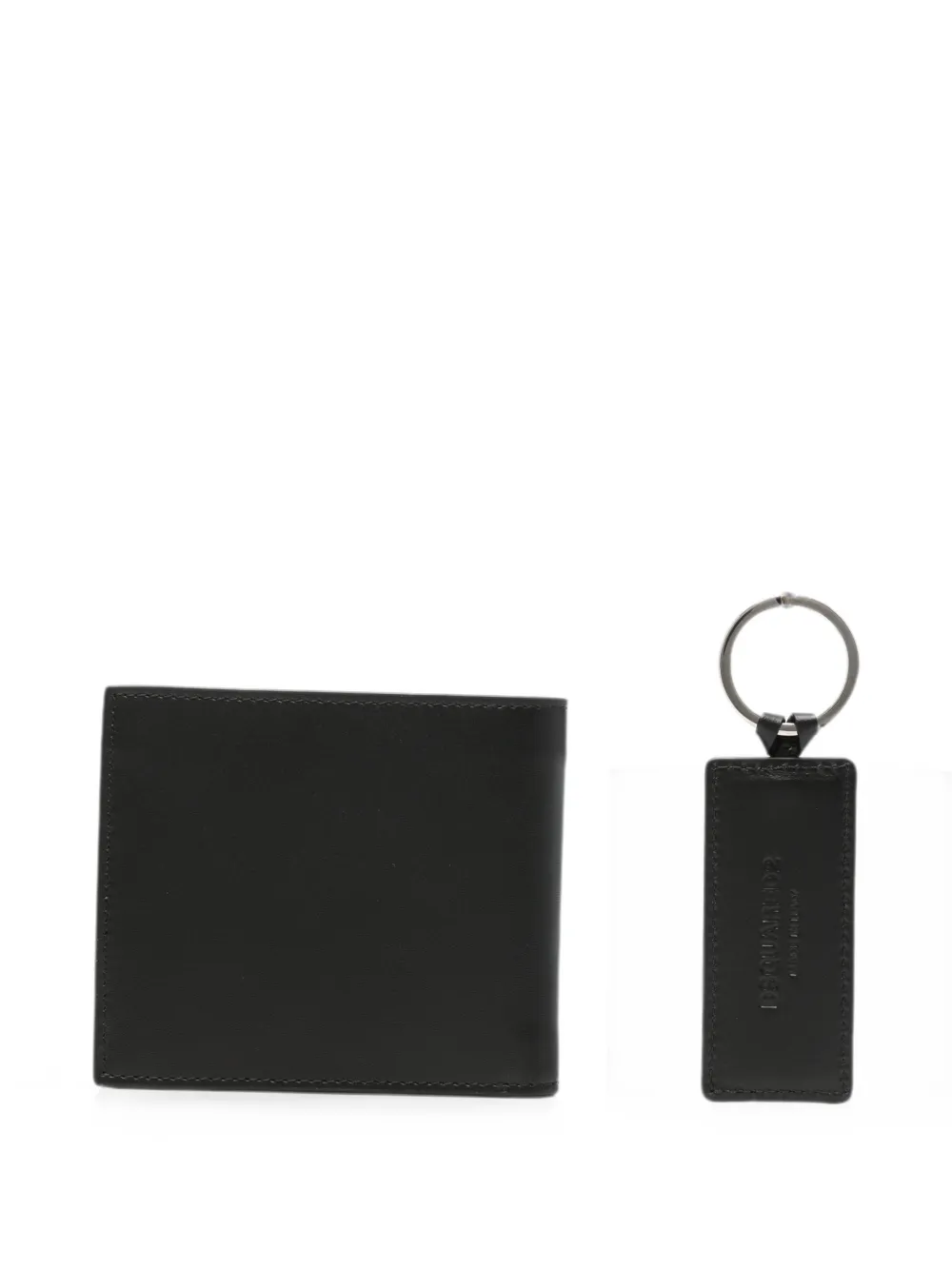 DSQUARED2 Leren portemonnee met logo-patroon Zwart