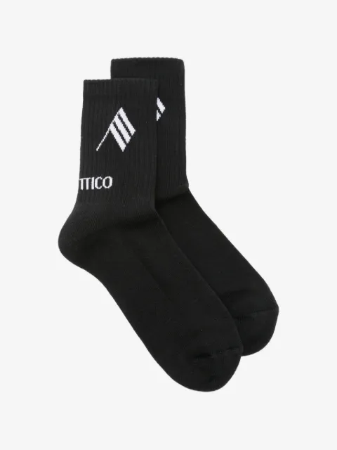 The Attico logo-intarsia ribbed-knit socks