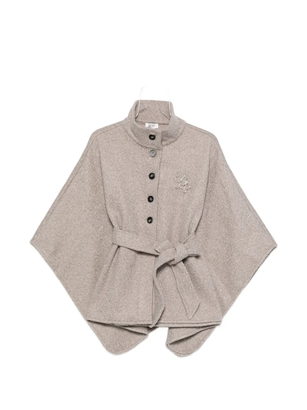 LIU JO logo-plaque buttoned cape - Grau