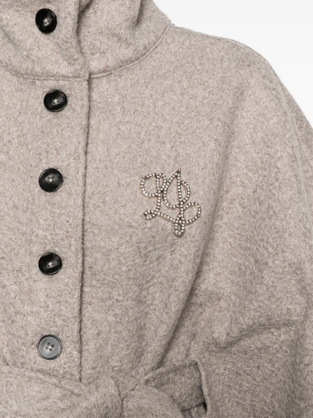 LIU JO Cape met knopen en logoplakkaat Grijs