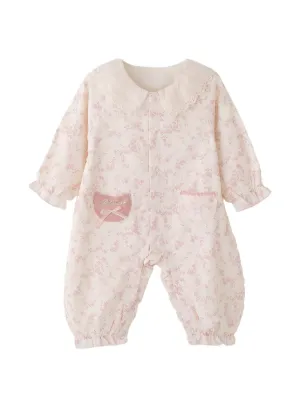 andBlue floral-print romper
