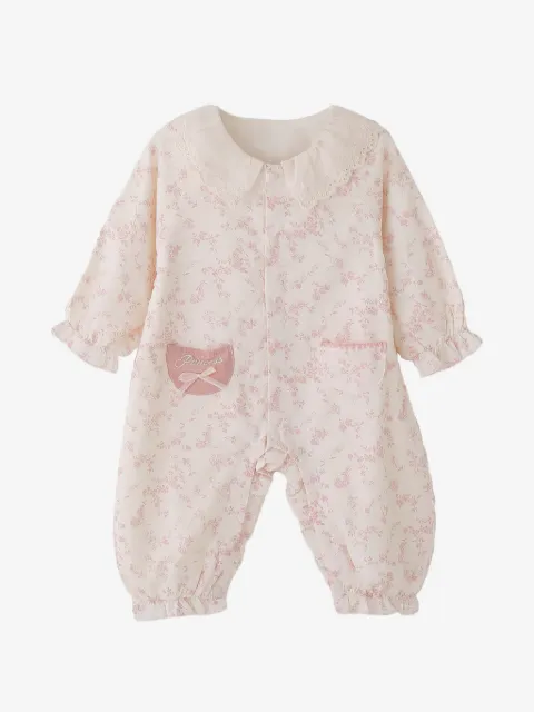 andBlue floral-print romper