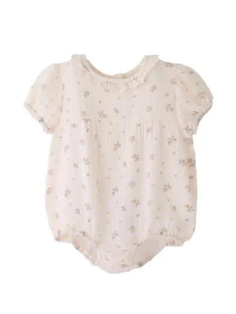 andBlue floral-print ruffled body