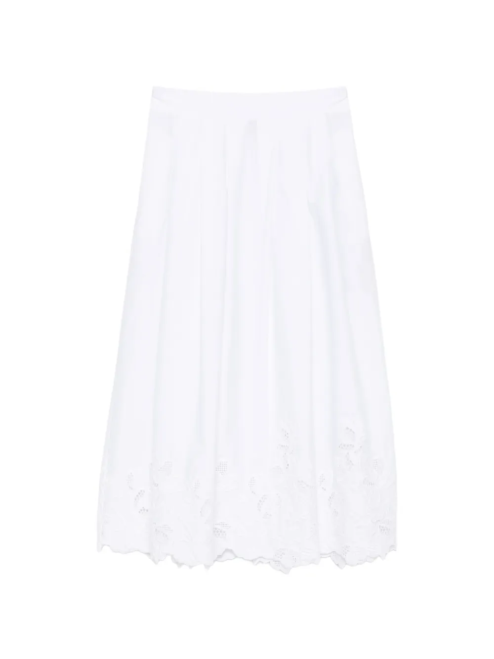 Ermanno Scervino broderie-anglaise pleated midi skirt - Bianco