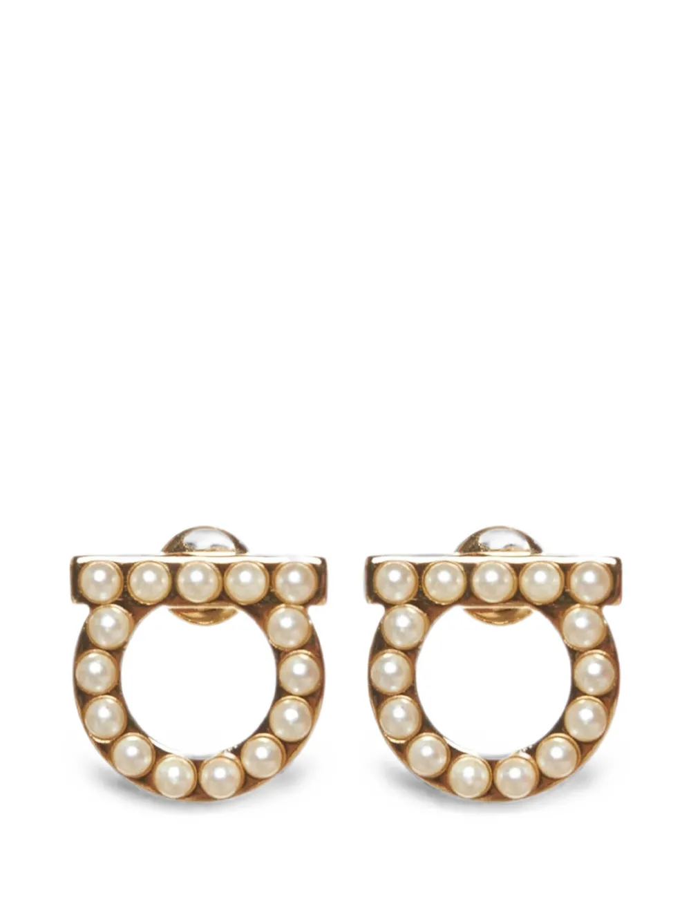 Ferragamo Gancini pearl-embellished earrings - Oro