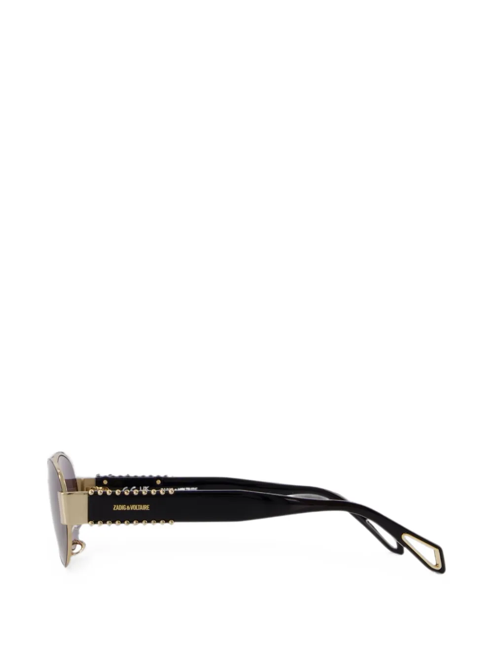 Zadig&Voltaire ZV26W3 zonnebril met ovalen montuur en studs Zwart