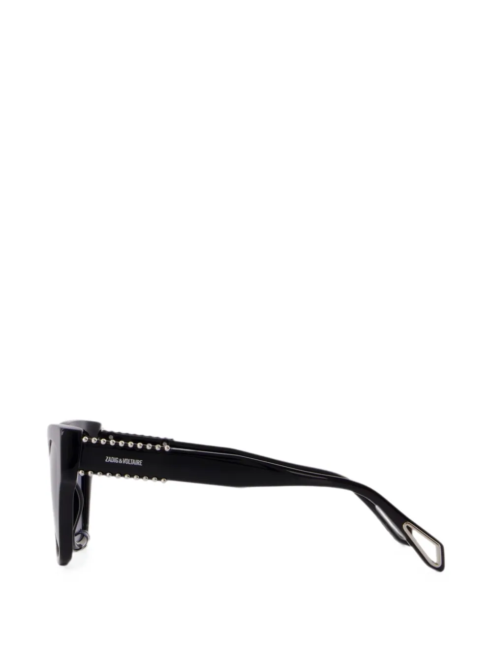 Zadig&Voltaire Zonnebril met rechthoekig montuur en studs Zwart