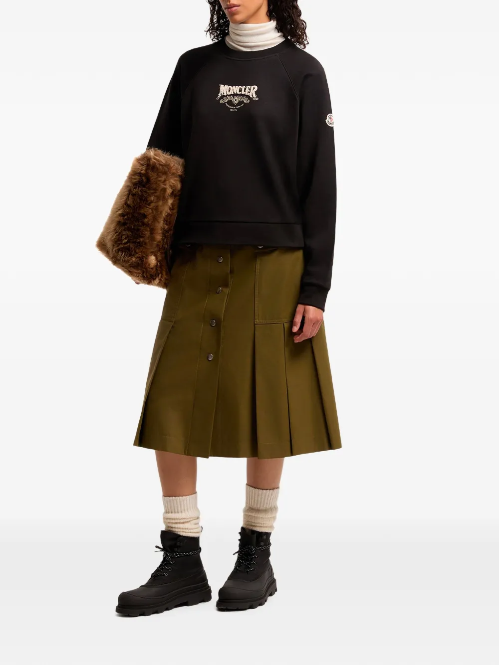 茶*ー様 MONCLER.トレーナー.XS☆ Moncler crew-neck Sweatshirt | Black | FARFETCH
