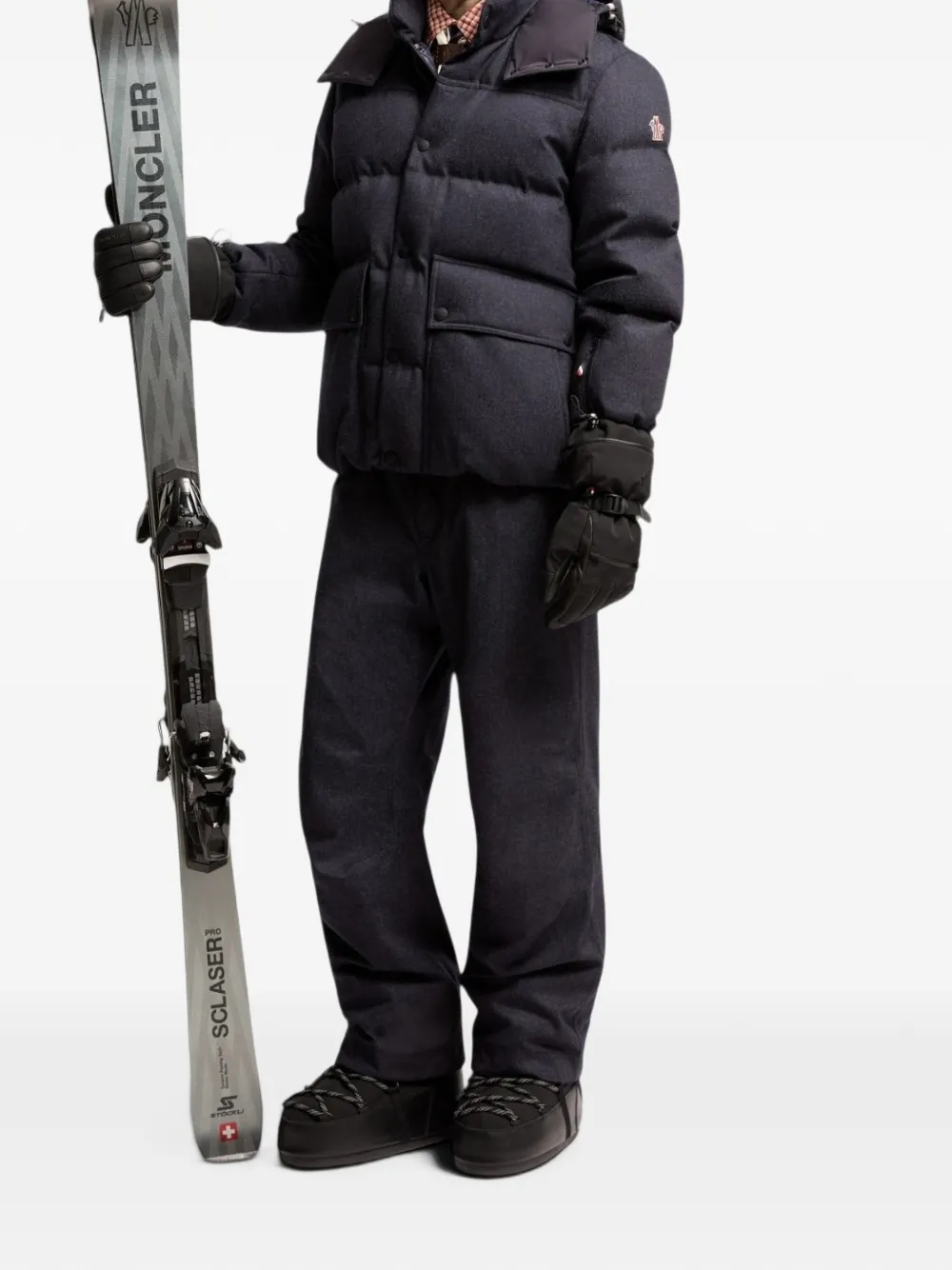 Moncler Grenoble Gewatteerd jack met capuchon Zwart